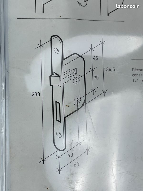 Serrure à Larder SP Neuve Emballée – Axe 40mm – Pour Porte Intérieure (image 4)