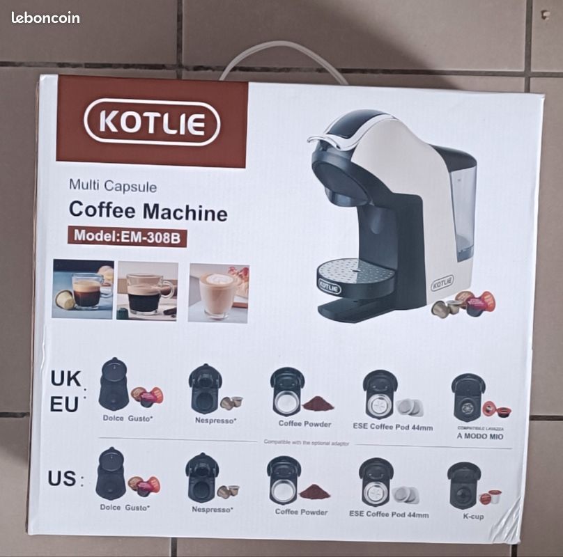 Machine à Café 5-en-1 KOTLIE EM-308A - Compatible Moulu, Capsules & ESE - 19 Bars