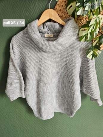 Drops Gilet Chauve Souris Tricot Pull Gris Chauve-souris XS Vêtements