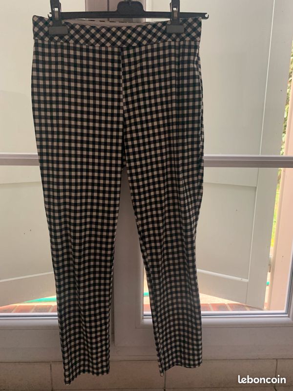 Pantalon Vichy noir et blanc (image 2)