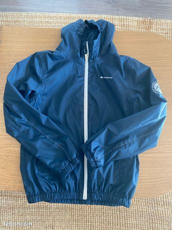 Blouson Imperméable Garçon 146/152 Cm (10-12 Ans) – Coupe-vent Bleu Avec Capuche