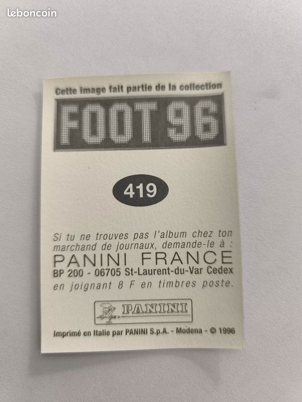 Stickers panini foot 96 n°419 logo écusson brillant Valence (image 4)