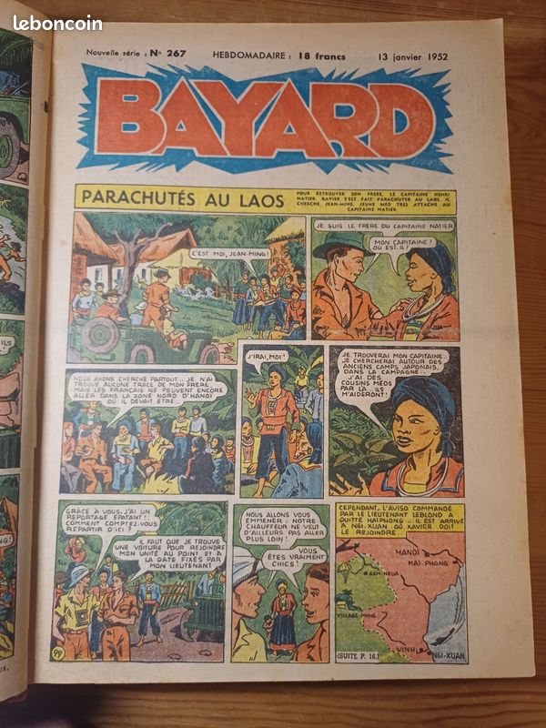 Lot année 1952 hebdomadaire pour la jeunesse Bayard Album relié 52 n° 266-317 (image 2)