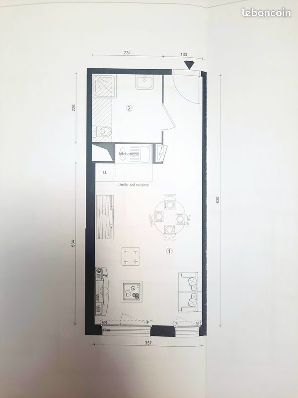 Appartement 1 pièce 29 m² · à Bordeaux · 29 m² · 127 000 €