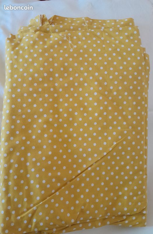 Coupon Tissu Nylon Vintage Petits Pois - 88x300 Cm, Pour Doublure, Neuf