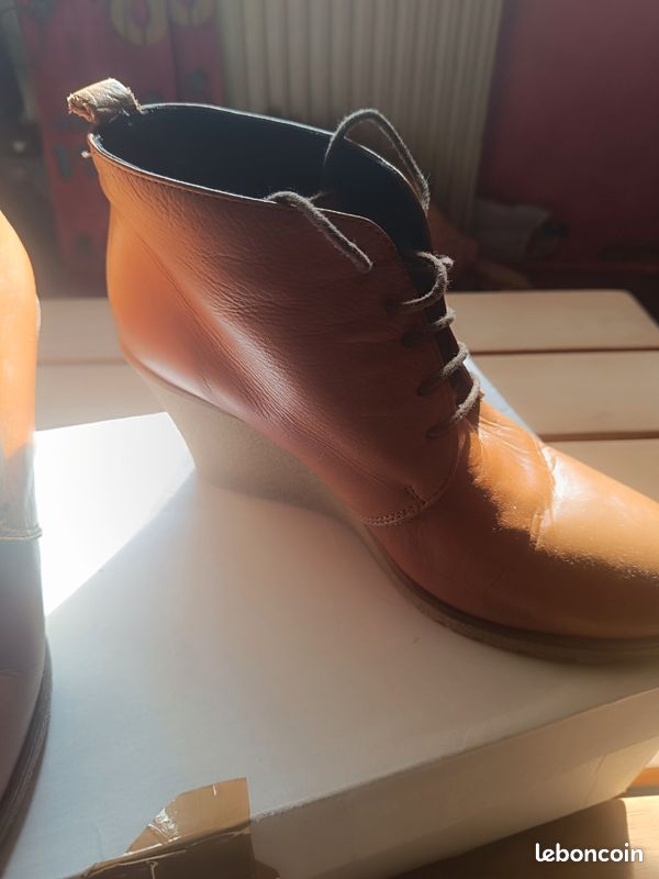 Bottines compensées en cuir Très bon état (image 13)