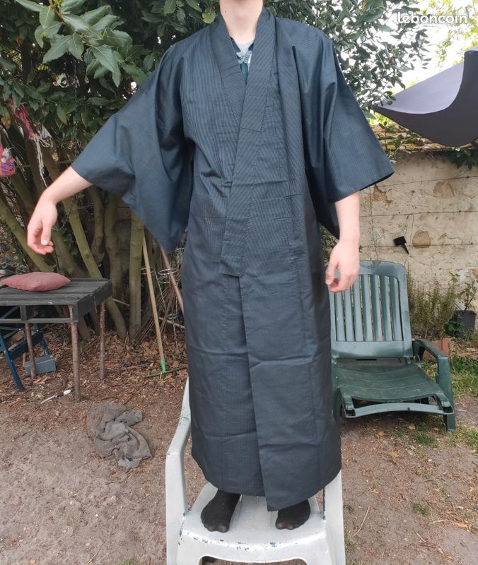 Kimono Japonais Homme XXL Coton Doux – Pyjama Lâche Décontracté, Vêtement De Nuit Traditionnel Très Grand Taille