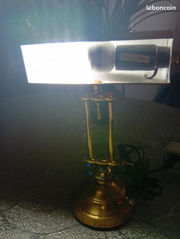 Lampe de Bureau en Laiton, 1890s en vente sur