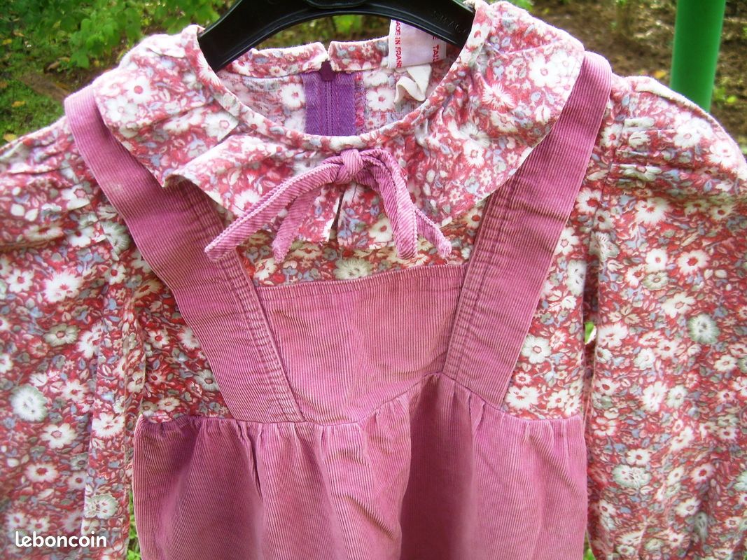 Robe velours cotelee rose 3-4 ans (vic) (image 3)