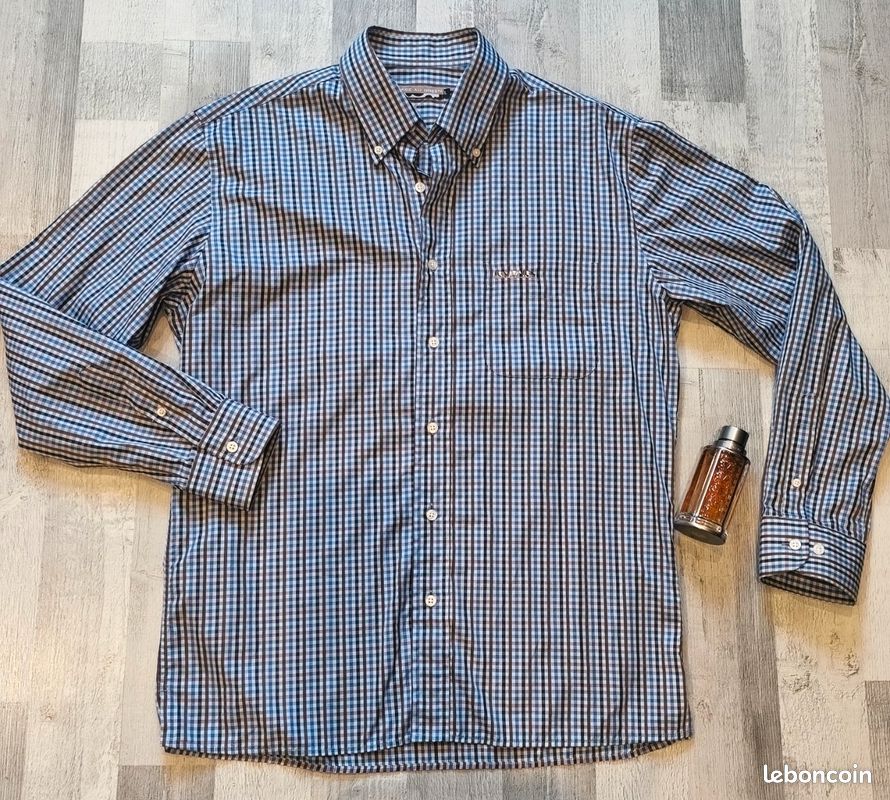 Élégante Chemise MISE AU GREEN petits carreaux homme (image 1)