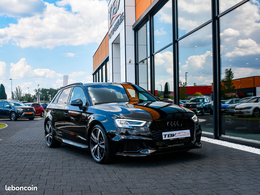 Audi RS3 2.5 TFSI 400 CH QUATTRO NOIR PANTHERE PACK RS DESIGN MATRIX BEAM HIFI B&O ACC ECHAPP RS SIEGES RS DIAMANTÉS CAMERA (image 4)