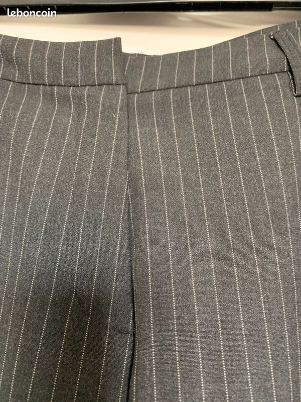 Pantalon gris avec rayures La Redoute (image 1)