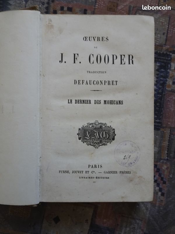 Livre "Le dernier des Mohicans" (image 7)