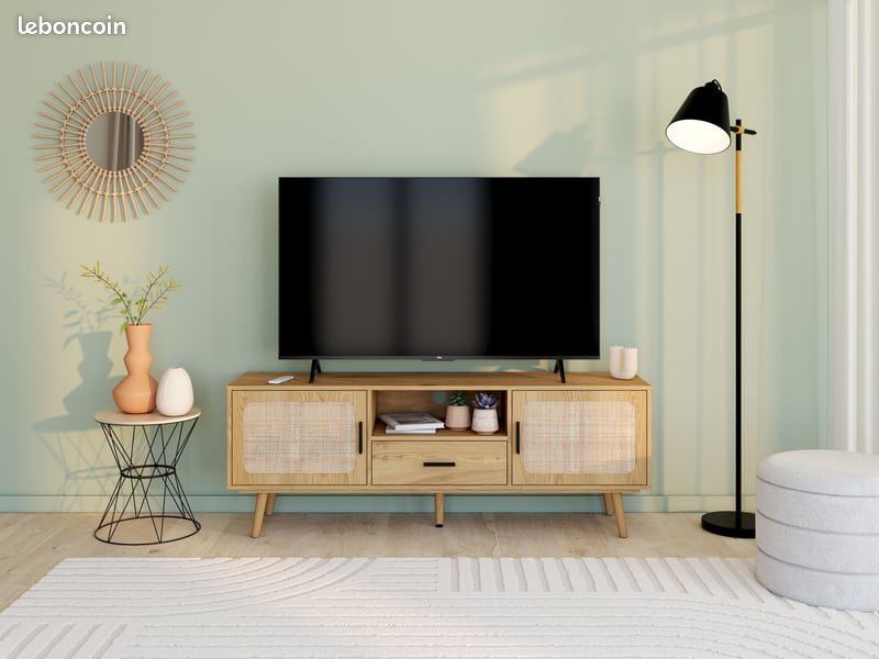 Meuble tv coloris bois clair 140 cm SAHARA (image 1)
