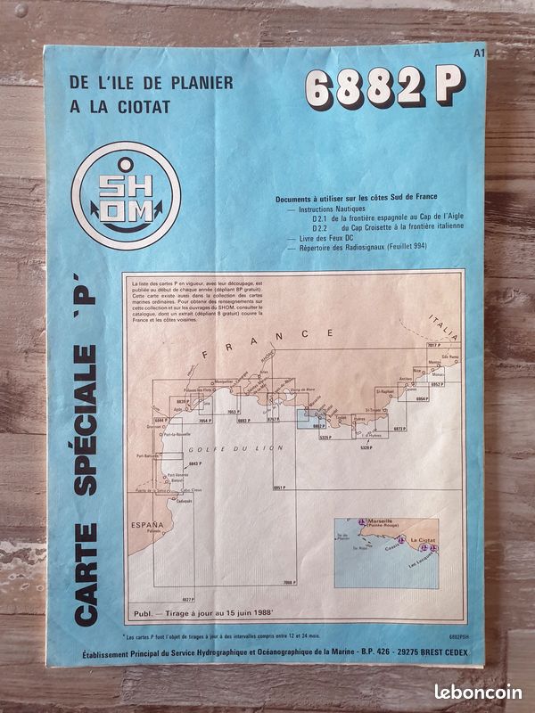 Carte maritime SHOM n°6882P de Planier à la Ciotat (image 1)