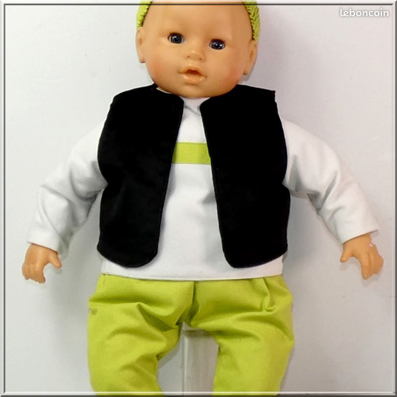 Poupon Lila Chérie 42 cm : tunique, gilet et pantalon (image 6)