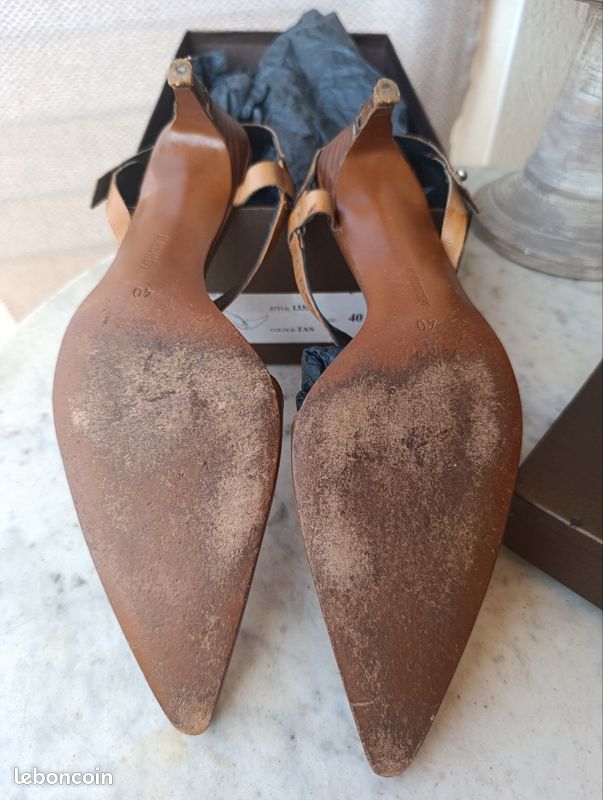 Escarpins camel cuir (image 9)