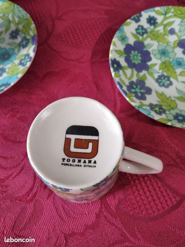 Tognana GF085010000 Juego de 6 tazas de café con plato cc80 Golf, porcelana