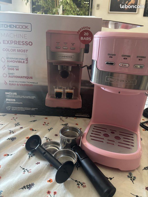 Machine à expresso KITCHENCOOK rose (image 1)