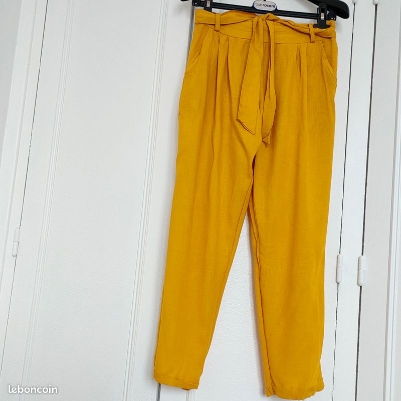 Pantalon femme "style indien" - taille 36 »couleur jaune ocre (image 2)