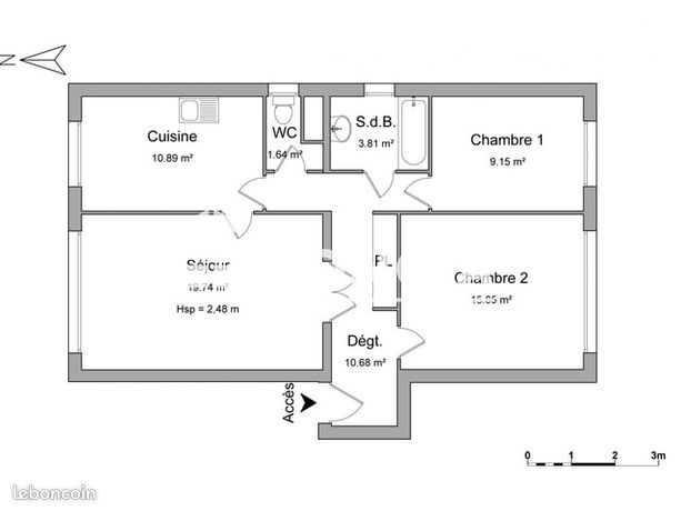 Appartement 3 pièces 71 m²