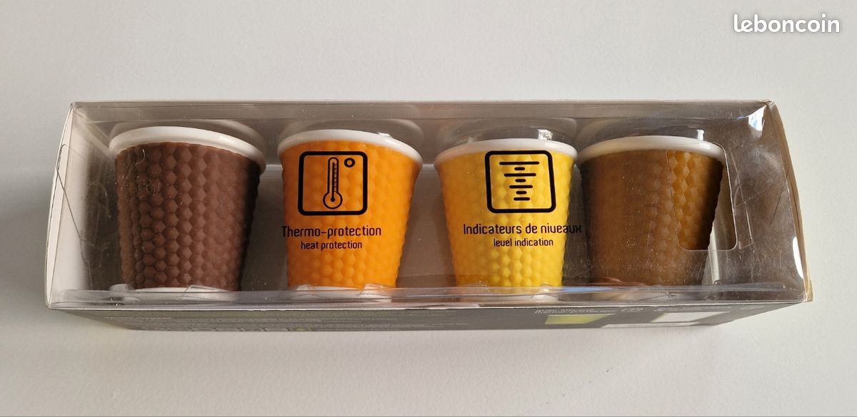 Set de 4 gobelets à café 8cl de couleur (image 1)