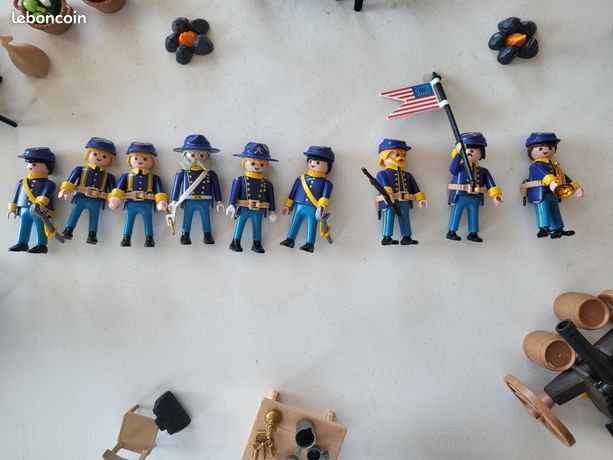 Figurine PLAYMOBIL Vintage Western Soldat Nordiste Avec épée - Set 3485 De 1987 - Bon état