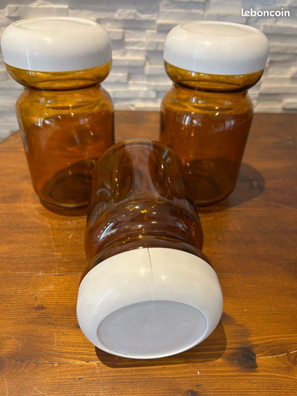 Pots de bouges marron vdes - bocaux en verre ambré. Parfat pour