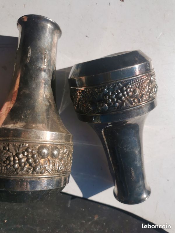 1 paire de vase métal argenté ancien (image 10)