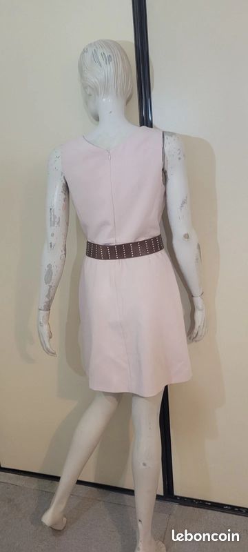 Robe Caroll Grise Doublée Sans Manches Taille 40 - Occasion Très Bon état