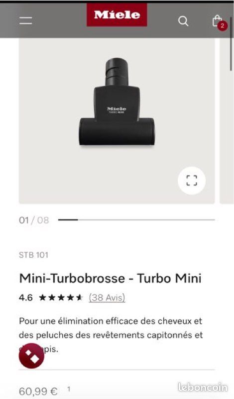 Brosse turbo Mini aspirateur Miele neuve (image 10)