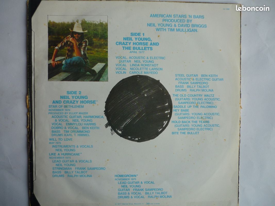 Disque Vinyle de NEIL YOUNG " American stars'n bars " (original 1977) (image 3)