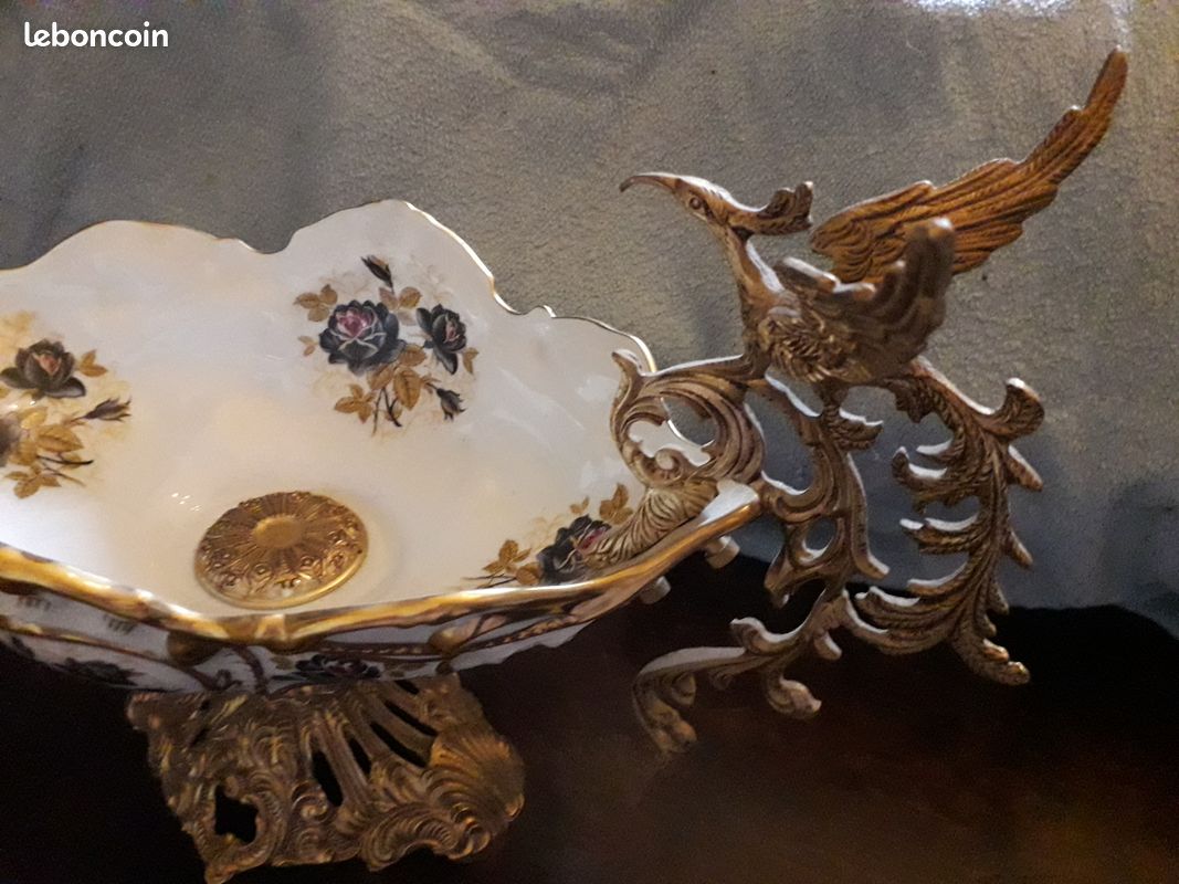 Centre de table porcelaine et bronze ancien (image 7)