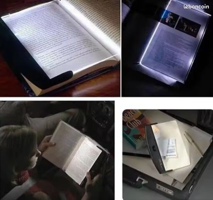 Lampe De Livre Plate LED – Lumière De Signet – Portable, Alimentée Par 3 Piles AAA – Dimensions 14,2x17,5x1,5 Cm – Pour Lire Au Lit Sans Déranger