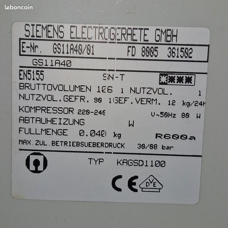 Congélateur Table Top Siemens - 4 étoiles - Parfait état de marche (image 11)