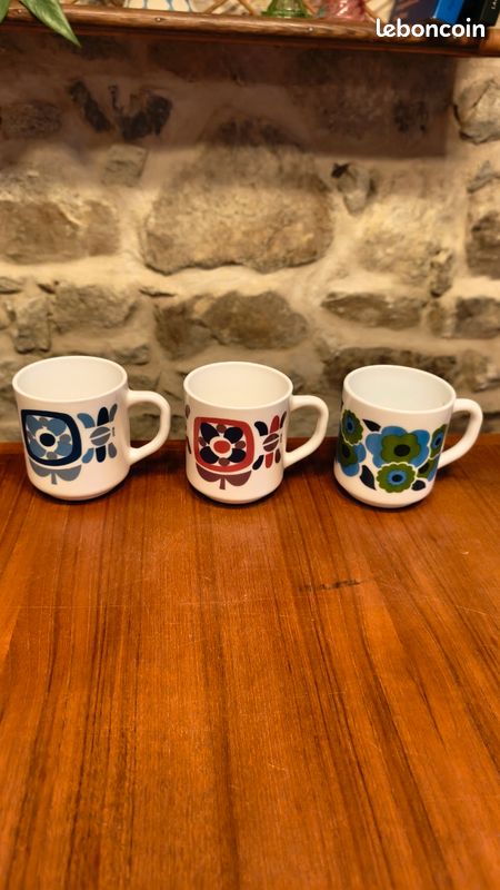 Mugs Mobil Arcopal Lot de 4 – Tasses Florales Rétro
