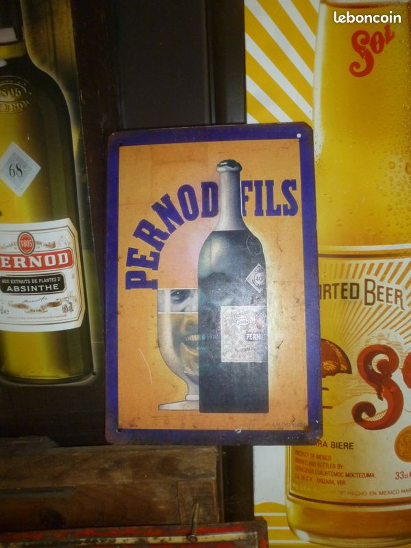 Tôle publicitaire originale SOL bira biere beer NO RICARD BYRRH CINZANO émaillée (image 5)