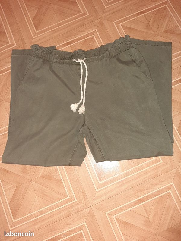 Pantalon toile 44 kaki Kiabi (image 1)