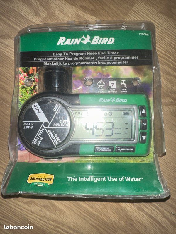 Programmateur Robinet Rain Bird ZA84002 - Arrosage Automatique Jardin Avec Écran LCD Et Délai Pluie