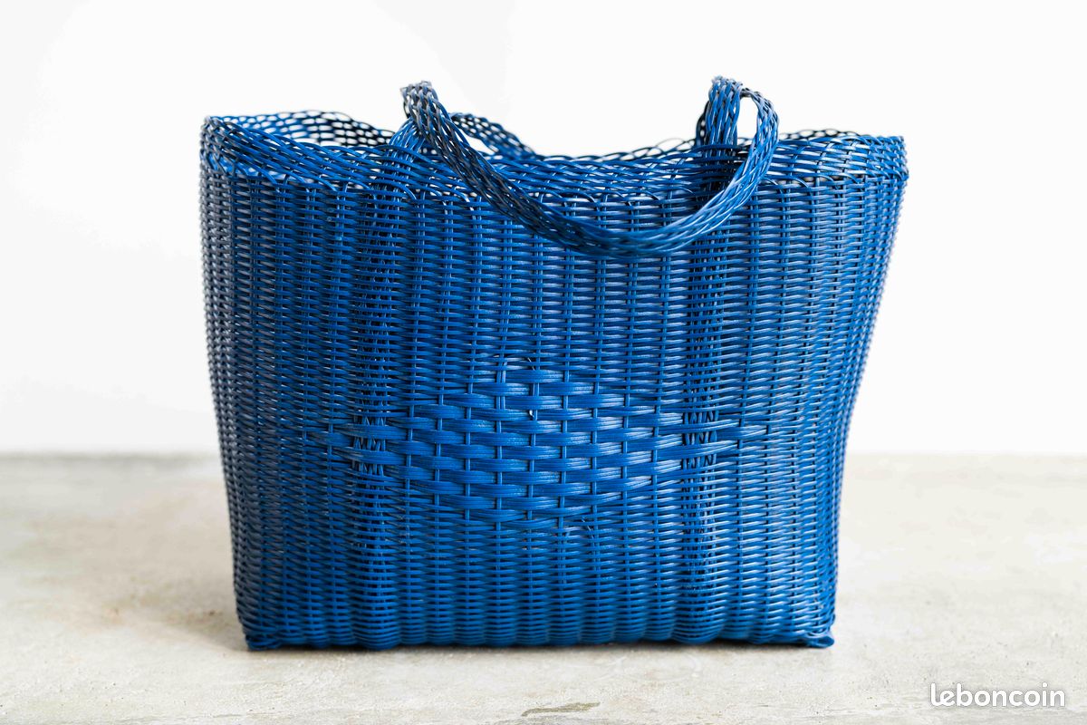 Panier cabas plastique tissé Guatemala (image 1)