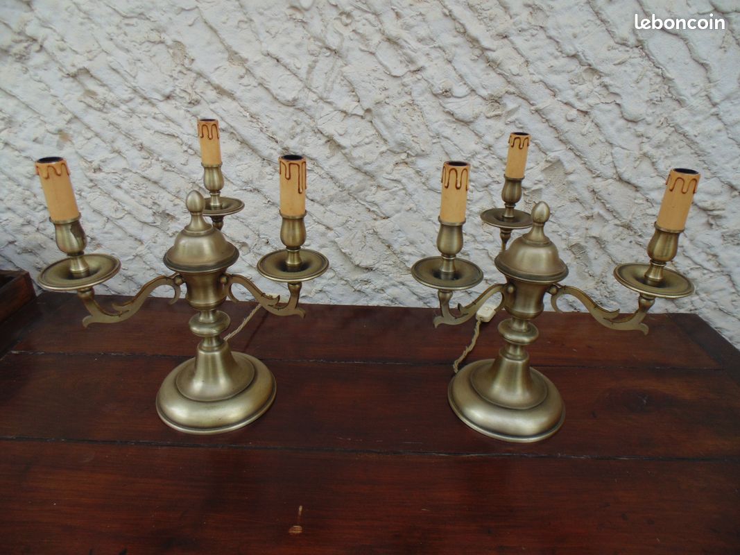 2 CHANDELIERS/CANDELABRES en bronze (image 1)