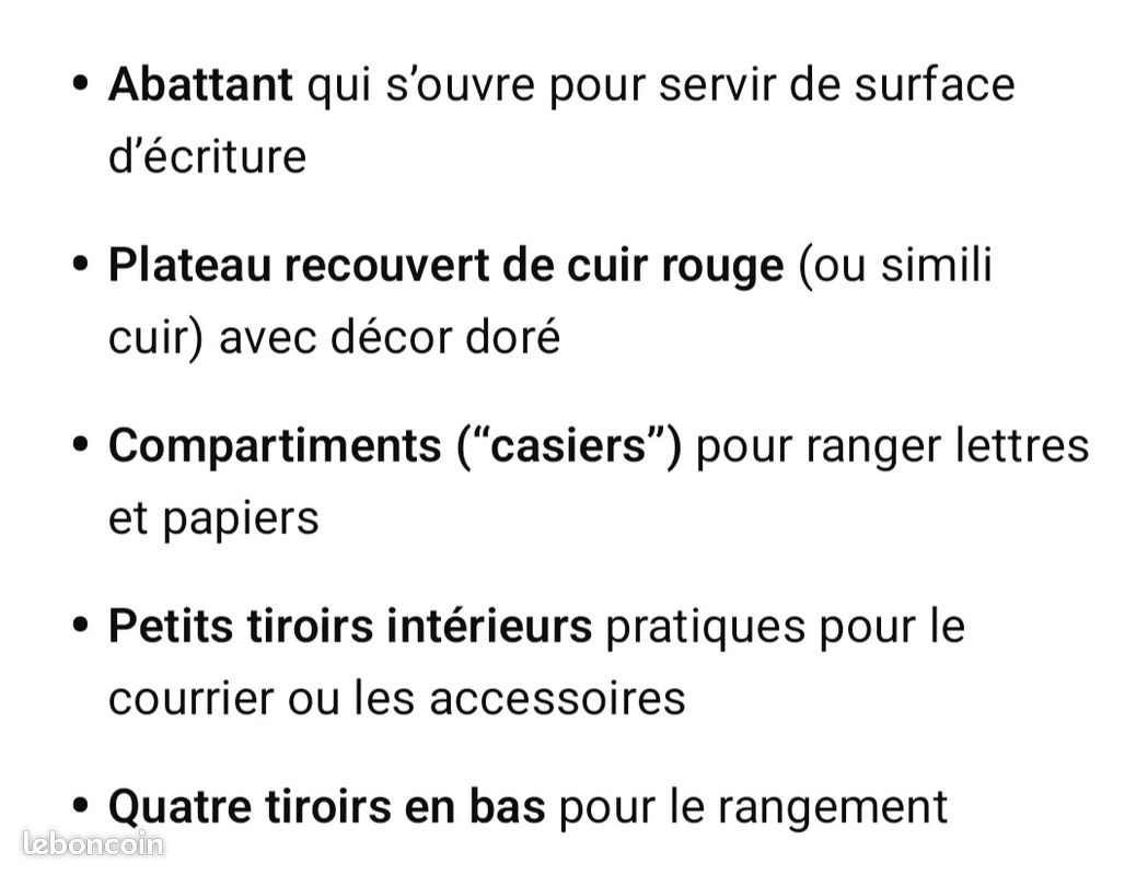 Bureau secrétaire à abattant (image 4)