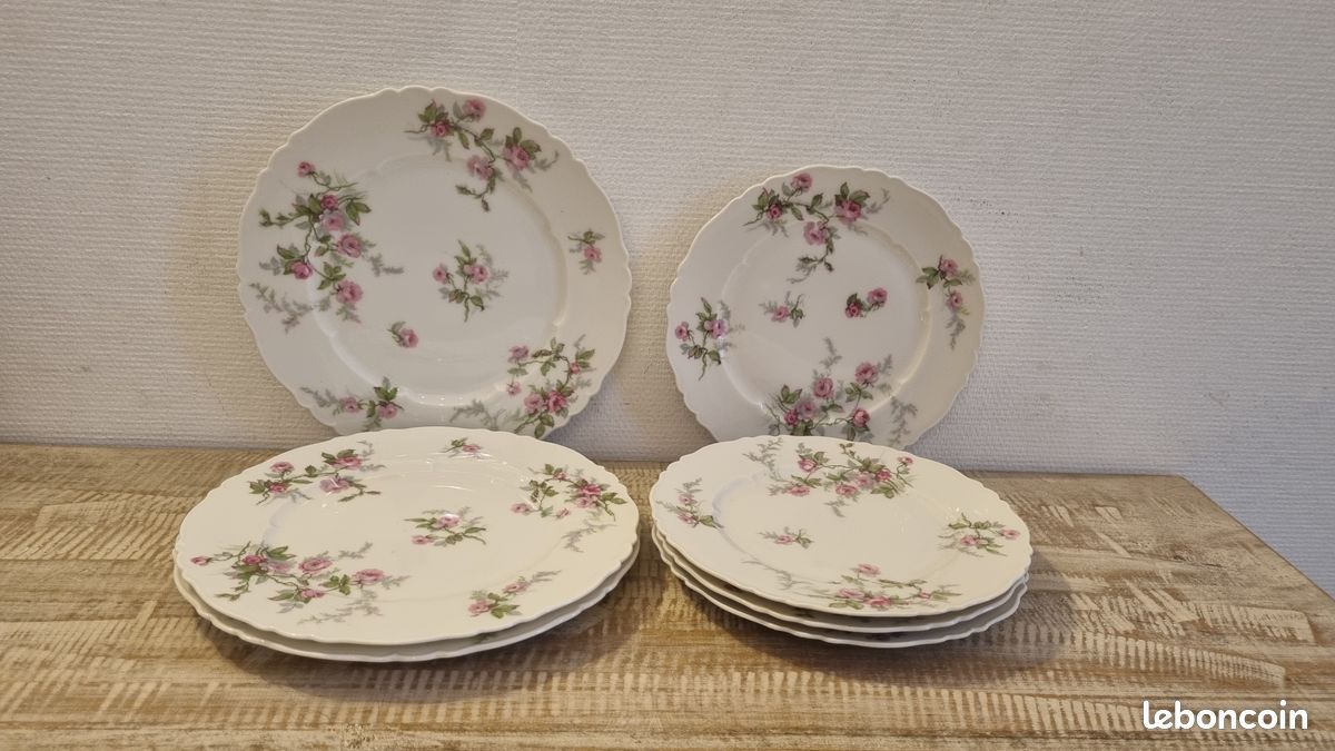 Lot 7 assiettes haviland limoges modèle sylvia (image 2)