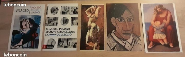Lot numéro 2 Pablo Picasso 5 cartons invitation exposition (image 1)