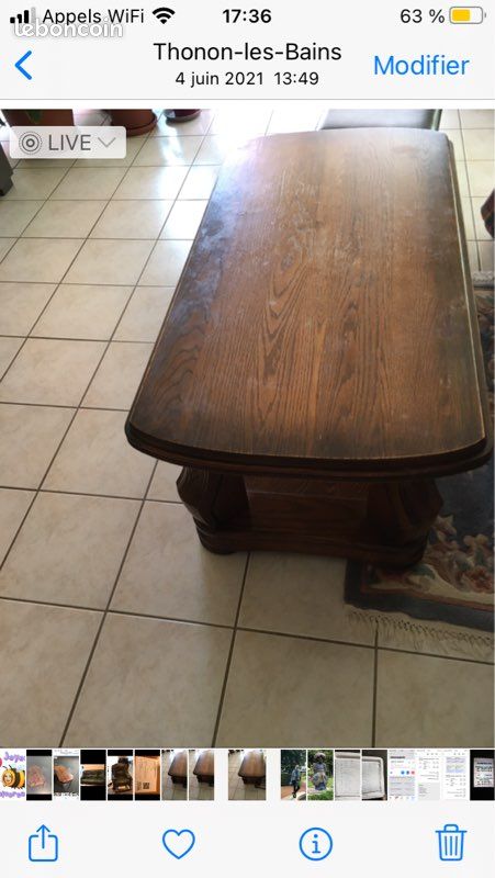 Canape fauteuil plus table basse en chêne et cuir (image 3)