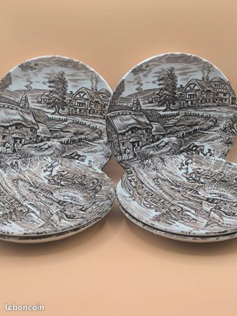 6 ANCIENNES ASSIETTES en BARBOTINE de LONGCHAMP EUR 25,00 - FR