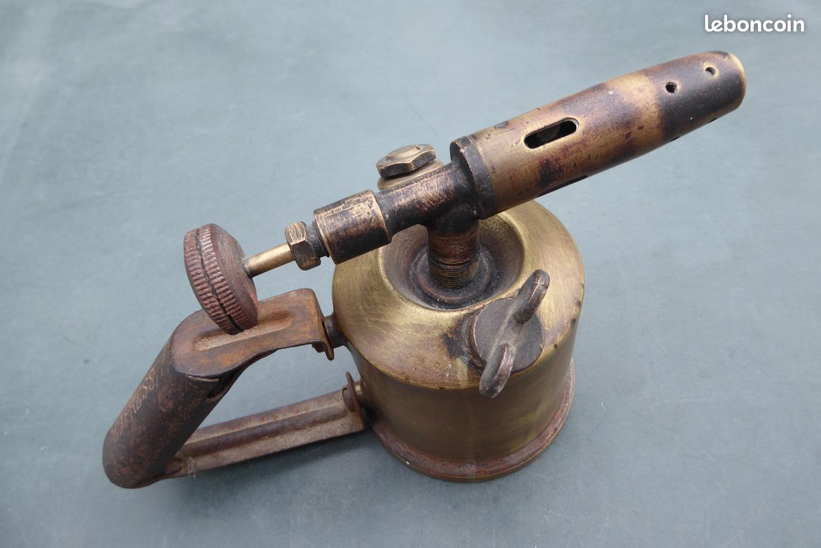 Jolie Chalumeaux Ancien Lampe À Souder Laiton Express Deco