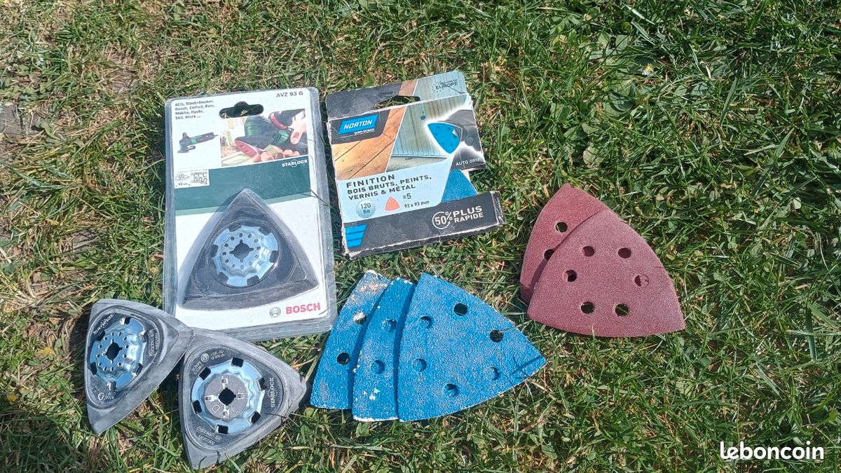 Lot De 4 Plaquettes Abrasives Triangulaires Fines 93 Mm Starlock – Ponçage Précis Pour Multi-Outils – Idéal Bois, Métal, Coins