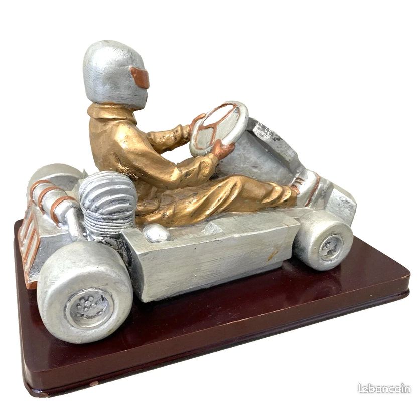 Sculpture Ancienne Karting Kart F1 Voiture Collection Décoration Vintage (image 3)