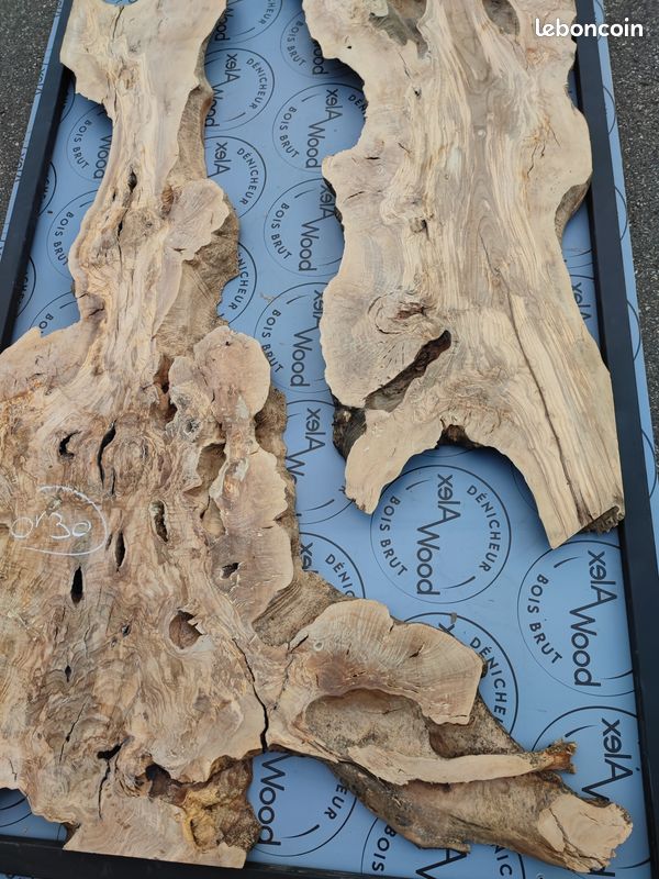 Set de 2 plateaux de bois d'olivier pour mobilier meuble bois et résine époxy (image 5)
